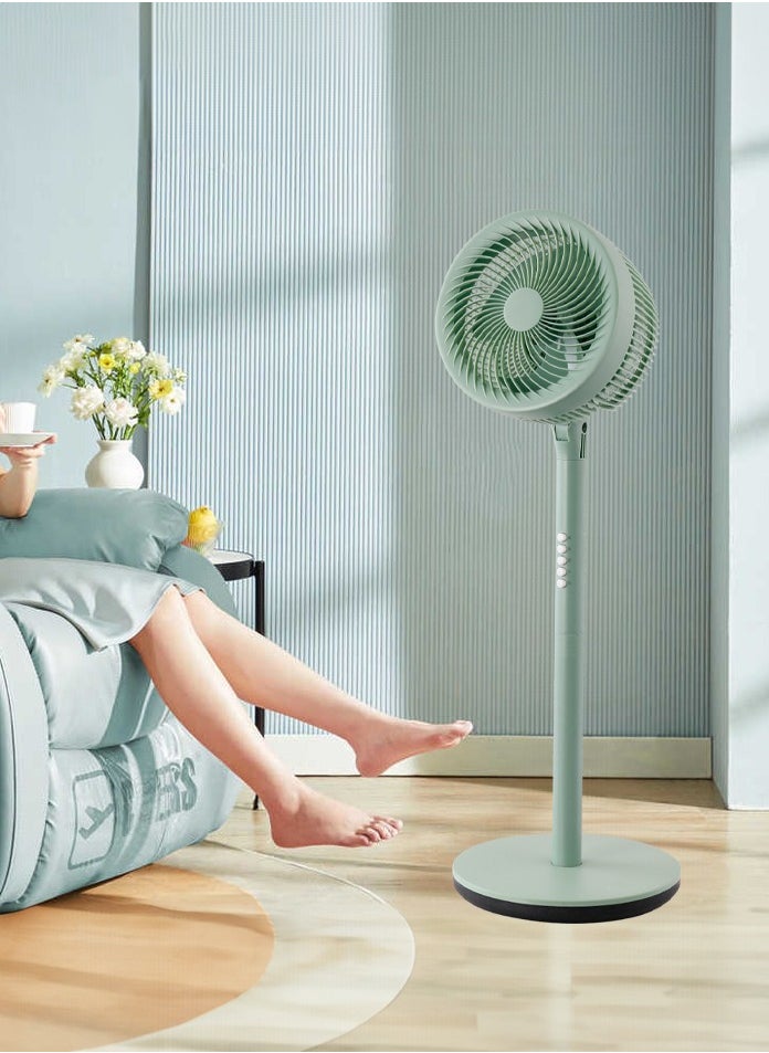 MODI MODI 10" 75W Pedestal Fan – 4-Speed Oscillating Air Circulator, Olive Green, for Home & Office  - Image 2