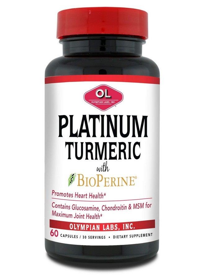 Olympian Labs Platinum Turmeric Formulated with Glucosamine, Chrondroitin, MSM & BioPerine for Maximum Joint Health 60 Capsules - Image 1