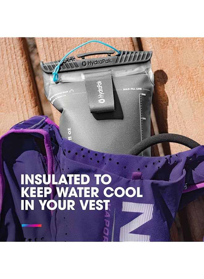 Hydrapak Velocity IT (1.5L or 2L Hydration Reservoir) Insulated Water Bladder/Reservoir for Hydration Pack – Self Sealing Bite Valve Leak Proof and Dishwasher Safe - Image 3