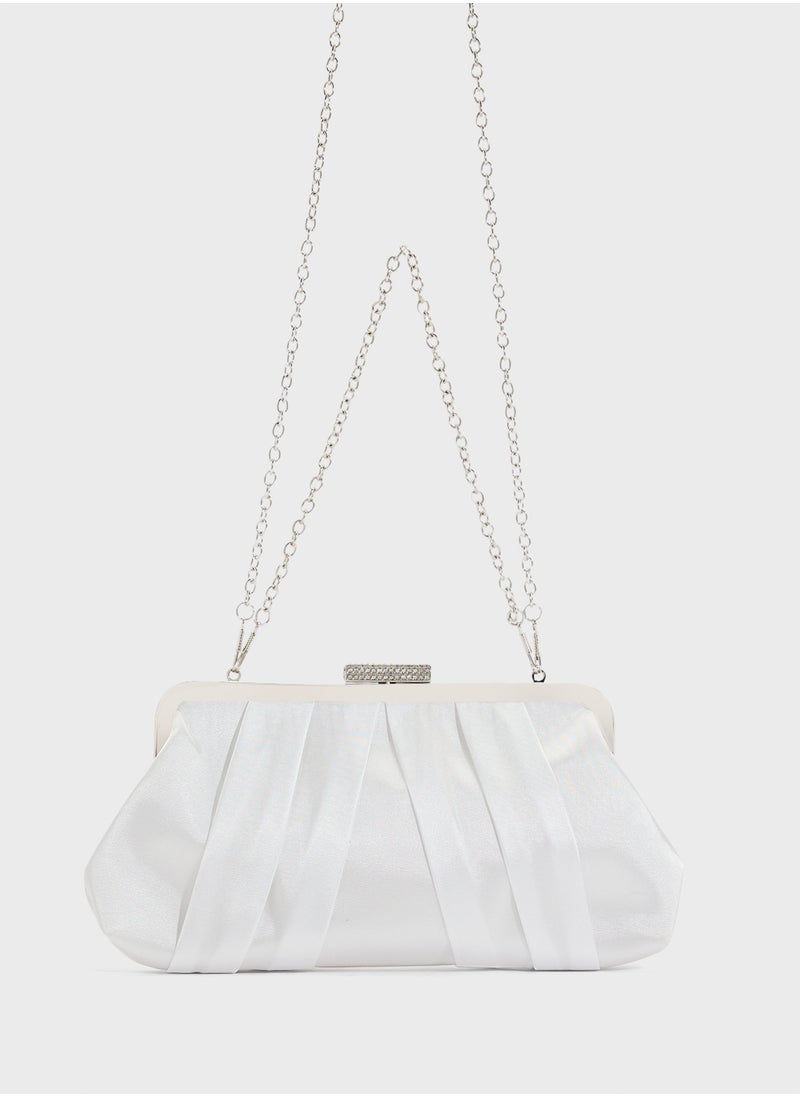 Ella Limited Edition Pleated Satin Clutch Bag  - Image 1