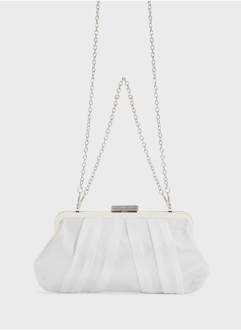 Ella Limited Edition Pleated Satin Clutch Bag  - Image 2