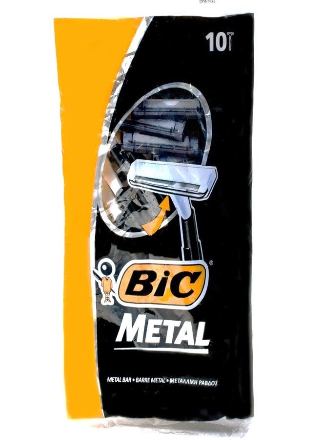 Bic Metal Disposable Men's Shaving Razors, 10-Count x 10 Packs - Image 1