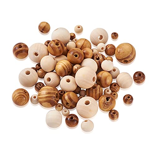 Craftdady 1010pcs Natural Wood Round Beads 7 Sizes Polished Wooden Ball Rondelle Loose Beads for Jewelry Bracelet Necklace Craft Making Home Party Decor - Image 2