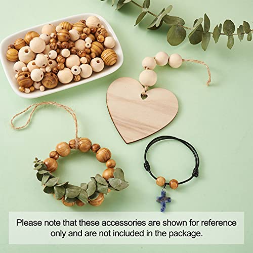 Craftdady 1010pcs Natural Wood Round Beads 7 Sizes Polished Wooden Ball Rondelle Loose Beads for Jewelry Bracelet Necklace Craft Making Home Party Decor - Image 5