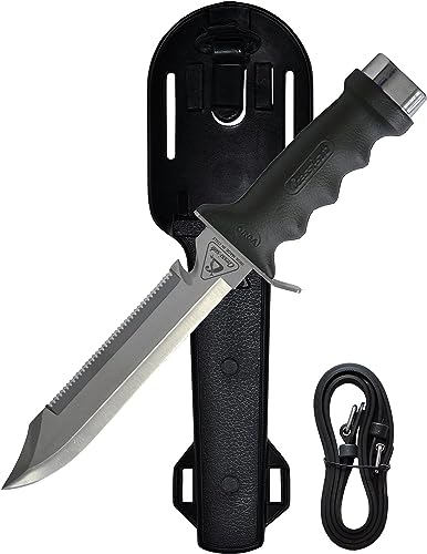 Cressi Long Stainless Steel Diving Knife with Sheat and Leg Straps | Orca: Made in Italy, Black, One Size (RC556000) [Duplicate] - Image 3