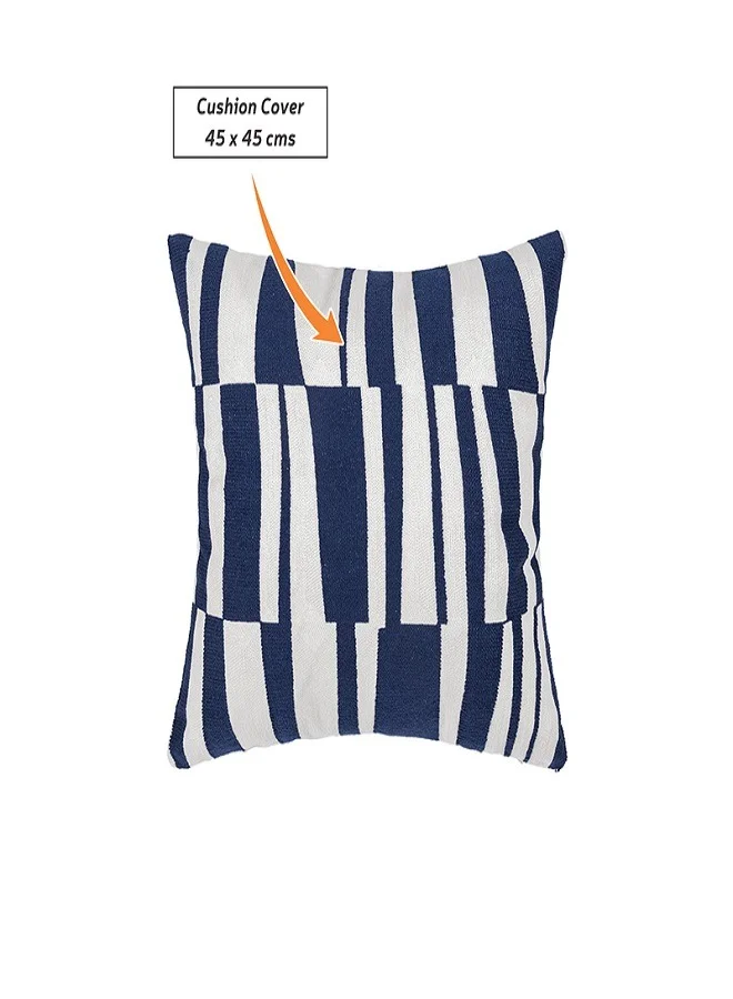 Donetella Decorative Embroidered Cushion Cover blue/White 45x45Cm (Without Filler)