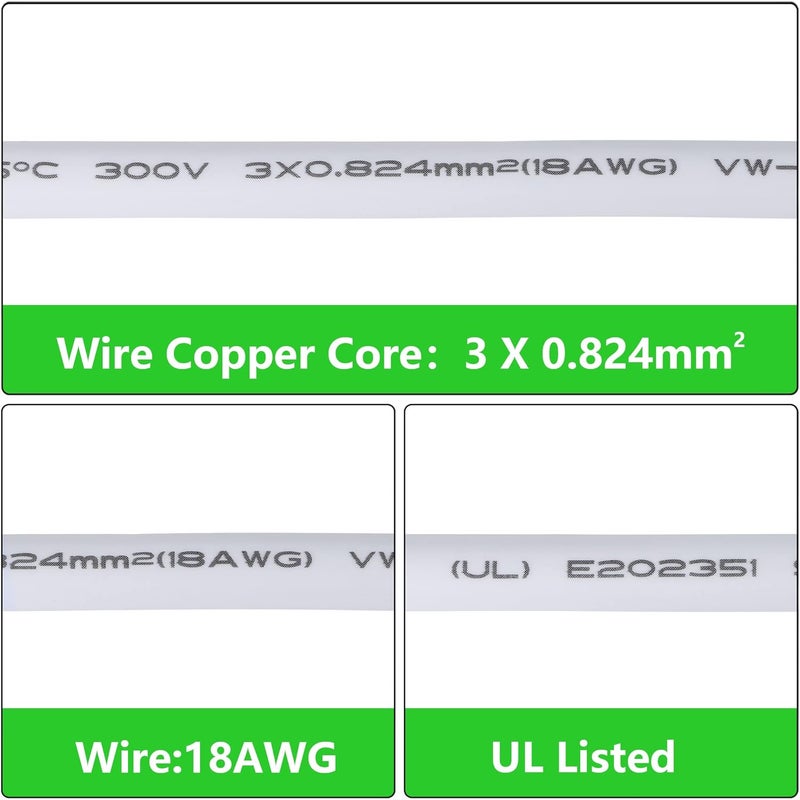 SinLoon ULLP Certification T5 T8 LED Lamp Connecting Wire Ceiling Lights Daylight LED Integrated Tube Cable Linkable Cords for LED Tube Lamp Holder Socket Fittings with Cables49FT15M2Pack - Image 3