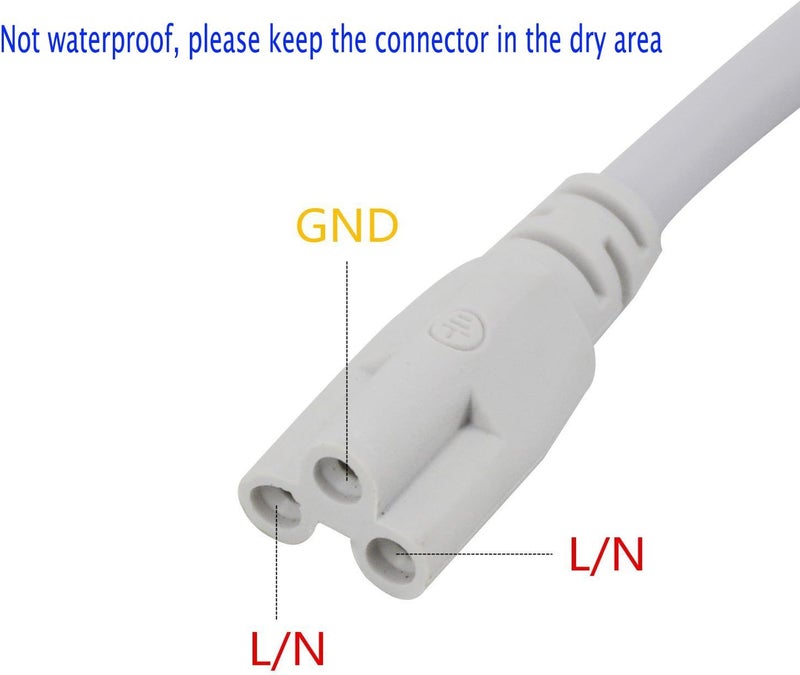 SinLoon ULLP Certification T5 T8 LED Lamp Connecting Wire Ceiling Lights Daylight LED Integrated Tube Cable Linkable Cords for LED Tube Lamp Holder Socket Fittings with Cables49FT15M2Pack - Image 5