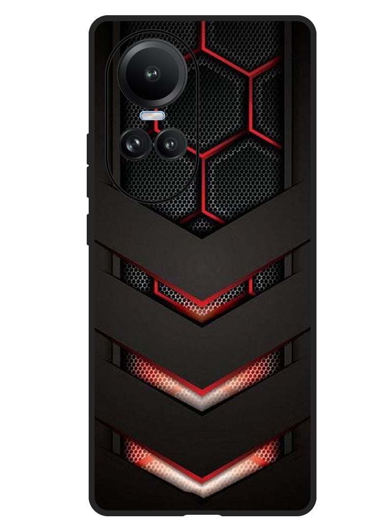 Theodor Protective Case Anti Scratch Shock Proof Bumper Cover For Oppo Reno 10/10 Pro red & black - Image 1