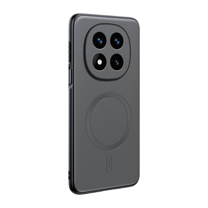 BB Leather Texture MagSafe Case for Redmi Note 14 with Drop Protection and Strong Magnetic plus Shockproof plus Leather Texture in Gray - Image 1