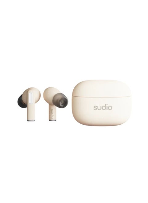 Sudio A1 Pro Wireless Earbuds with Bluetooth 5.3, Microphones, 30h Playtime, IPX4 Splash Proof, Multi-Point Bluetooth Connection (Sand)