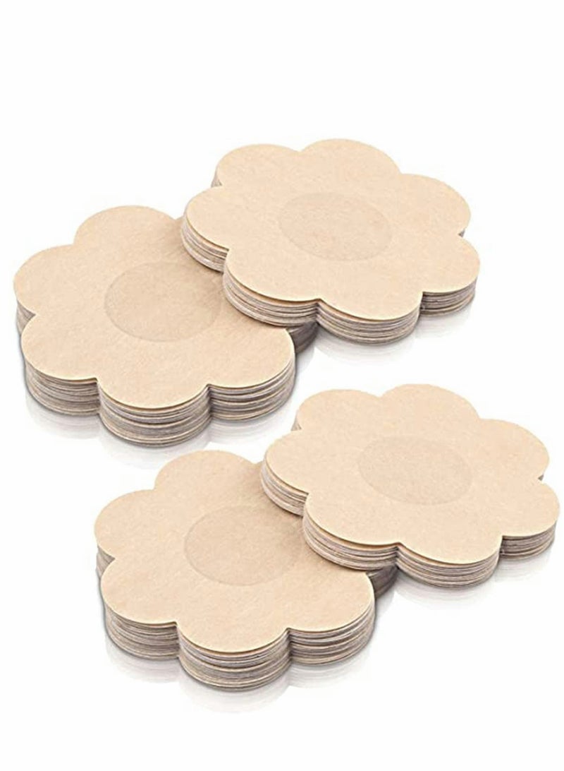 KASTWAVE Breast Nipple Covers Flower Shape 20 Pairs Breast Bra Plum Shaped Disposable Satin Pasties Self-Adhesive Petals Pad Pasties Adhesive Bra - Image 1
