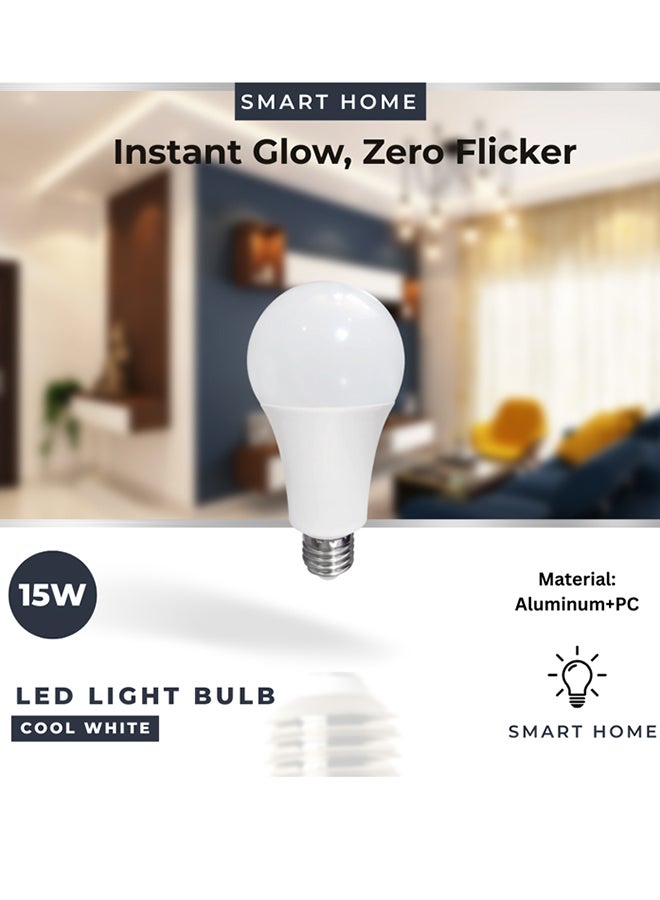 Max LED Bulb 15W E27 Base – White Light Energy-Saving Lamp for Home & Office  - Image 2