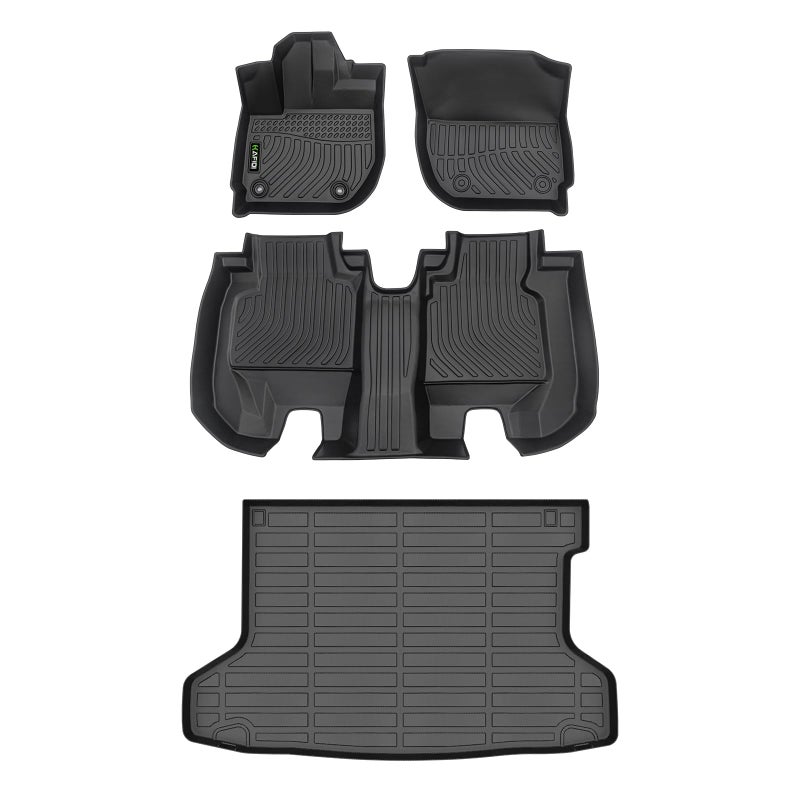 HAFIDI All Weather Car Floor Mats Cargo Liner for Honda HRV 20162022 AWD Models Custom Fit Full Set Accessories Black - Image 3