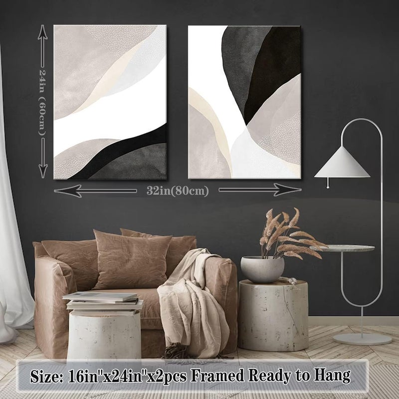 AKWISH Modern Boho Canvas Wall Art Set of 2 - Image 4