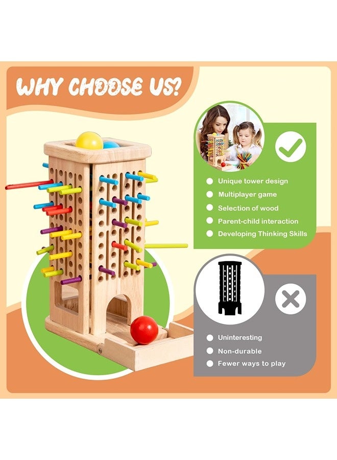 Toyzey Brain Teasers/3-in-1 Montessori Wooden Board Game Set, Wooden Toys, Educational Toys, Children's Fine Motor Skills Toys, Educational Games With Wooden Sticks, New Features For Early Development, Fun And Educational Parent-Child Interactive Learning Activities, Suitable For Children, Adults, And Travel - Image 3