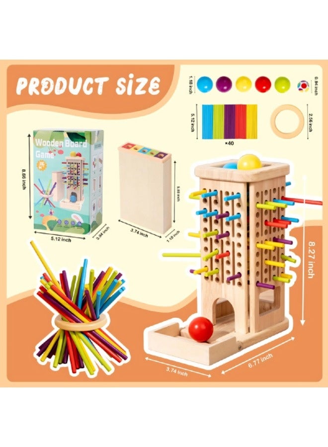 Toyzey Brain Teasers/3-in-1 Montessori Wooden Board Game Set, Wooden Toys, Educational Toys, Children's Fine Motor Skills Toys, Educational Games With Wooden Sticks, New Features For Early Development, Fun And Educational Parent-Child Interactive Learning Activities, Suitable For Children, Adults, And Travel - Image 2