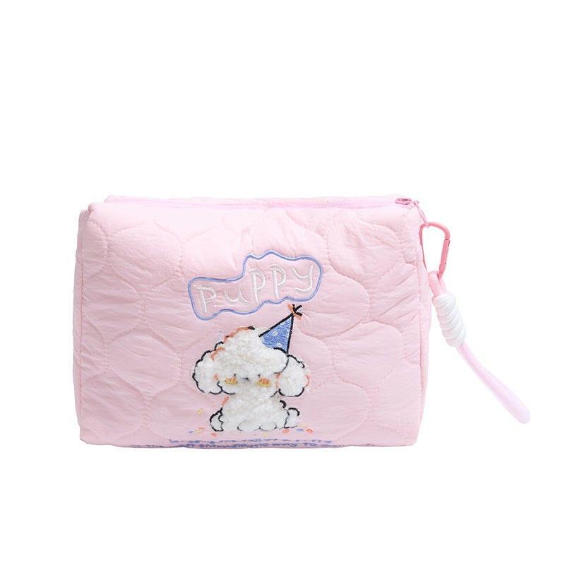 2024 Cute Cartoon Embroidery Pattern Contrast Shoulder Bag Korean Style Large Capacity Tote Bag Student Class Bag - Image 1