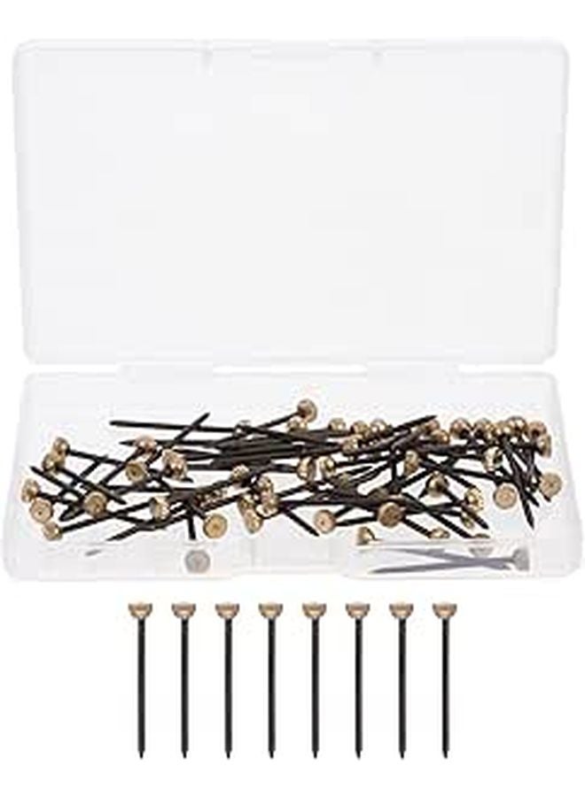 Copper Head Picture Frame Nails 60pcs With Storage Box For Home Photo Hanging On Wood And Drywall - Image 1
