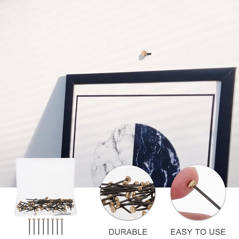 Copper Head Picture Frame Nails 60pcs With Storage Box For Home Photo Hanging On Wood And Drywall - Image 5