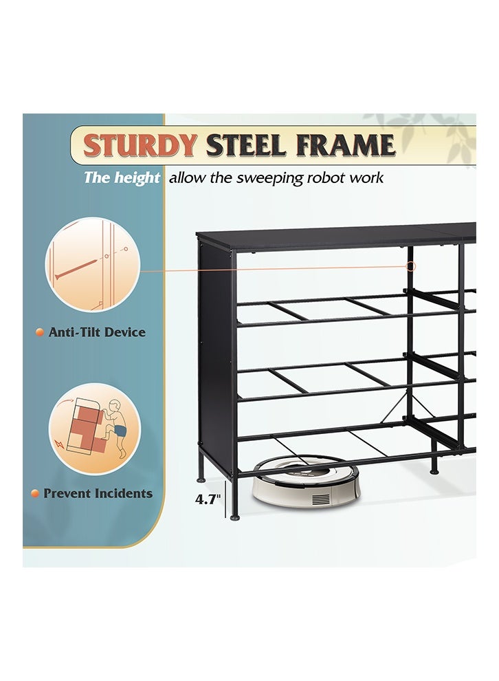 keke Dressing Storage  Model with 6 Drawers For Home inside Room 59.8" inch Black Color - Image 5