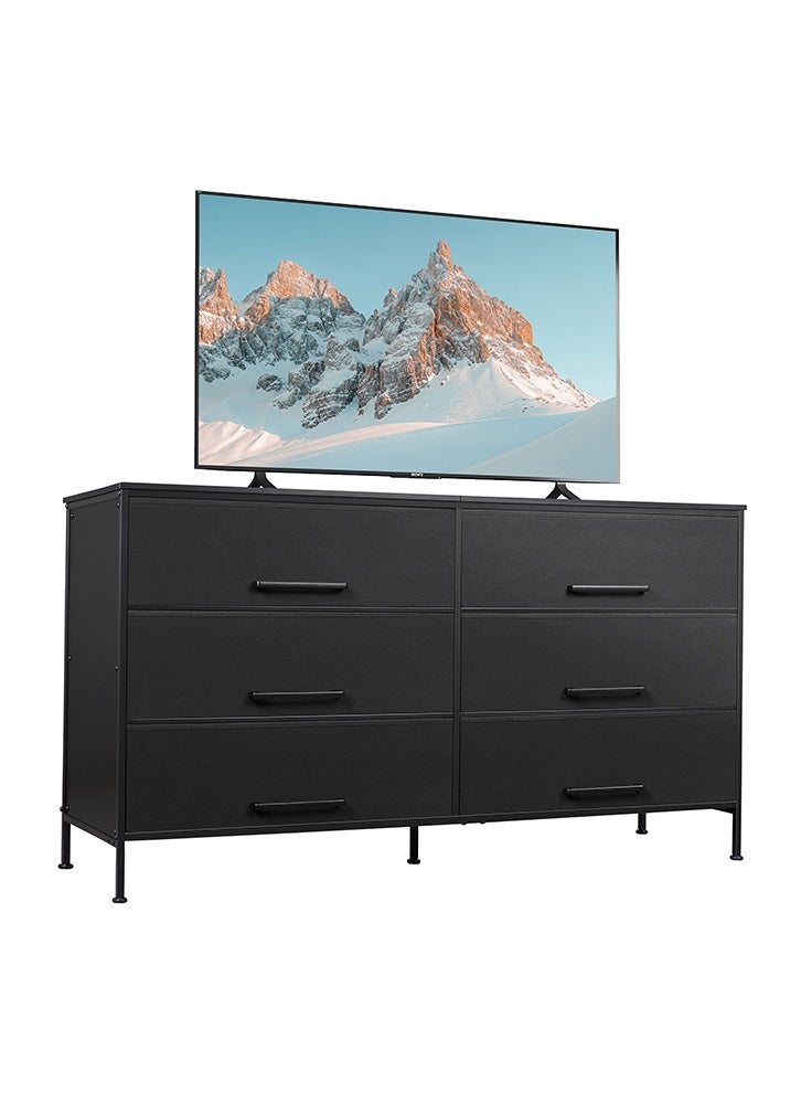 keke Dressing Storage  Model with 6 Drawers For Home inside Room 59.8" inch Black Color - Image 1