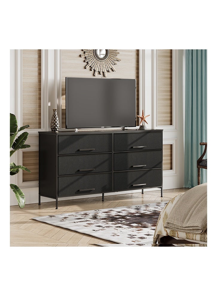 keke Dressing Storage  Model with 6 Drawers For Home inside Room 59.8" inch Black Color - Image 2