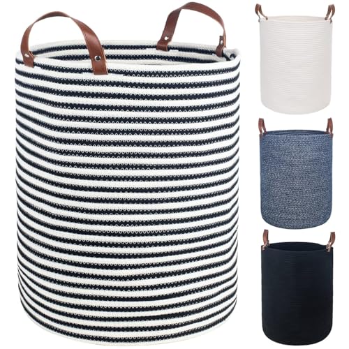 RUGSZONE® Extra Large Storage Basket with Lid, Cotton Rope Storage Baskets, Laundry Hamper, Cloth Bin, for Clothes Towels Blankets Pillows Storage in Living Room, (20x16 HIP) - Image 1