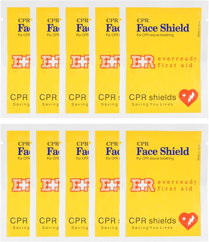 Ever Ready First Aid CPR Face Shield fits Adults Children and Infants 10 Pack - Image 2