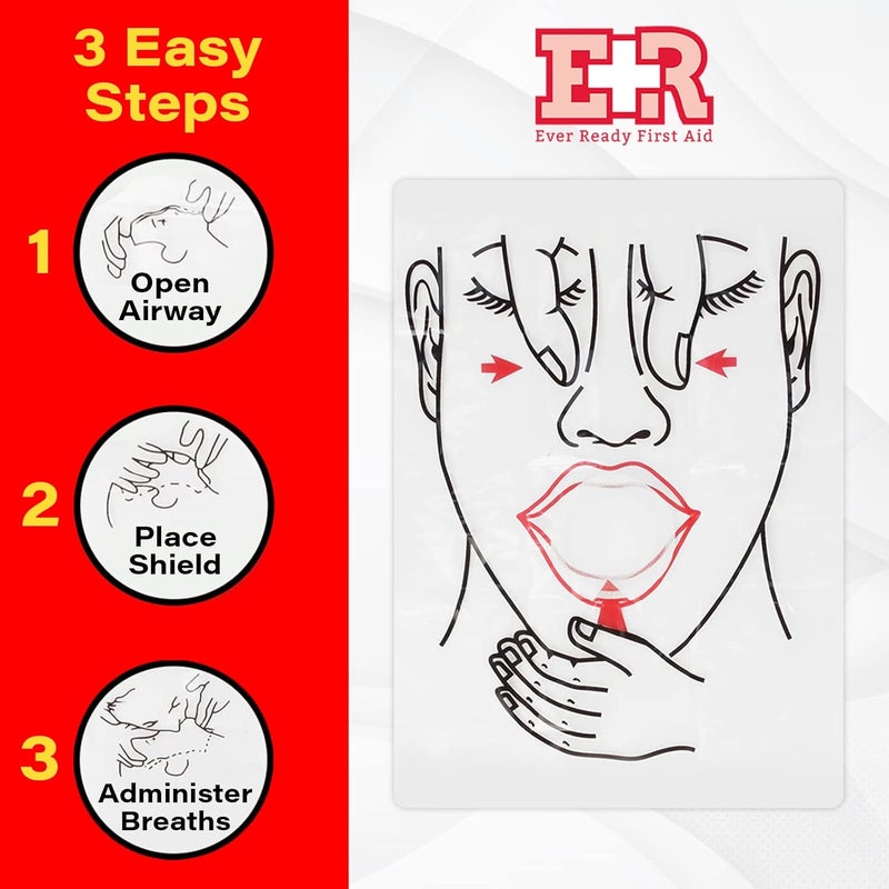 Ever Ready First Aid CPR Face Shield fits Adults Children and Infants 10 Pack - Image 3