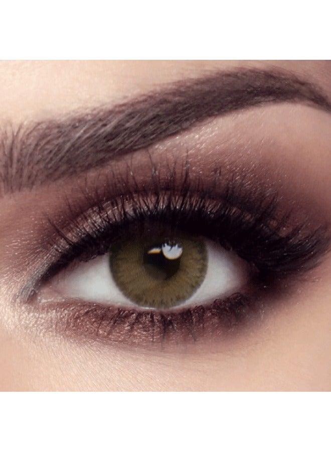 بيلا ايليت جرين اوليف عدسات لاصقة للاستخدام لمدة 3 اشهر، عدسات لاصقة ملونة، عدسات لاصقة تجميلية، عدسات لاصقة خضراء، عبوة من عدستين - Image 1