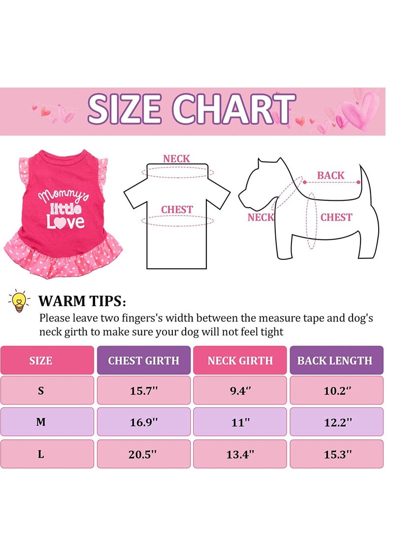 SYOSI 2 Pieces Pet Dress - Shirt Puppy Skirt Cute Dog Dress with Lovely Word, Pet Summer Clothes Dog Apparel for Small Dogs, and Cats, Doggie Clothes Puppy Party (Love and Me, Small)  - Image 5