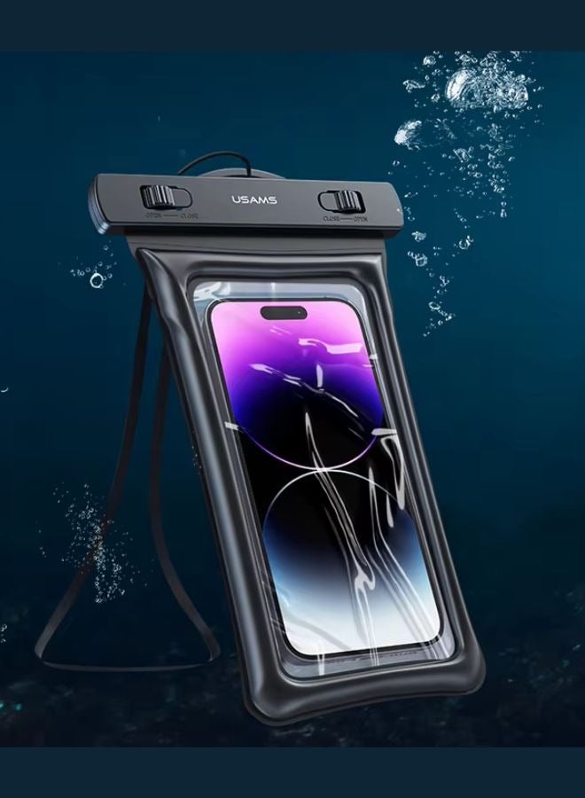Usams Mobile Waterproof Case, Touchscreen Functionality, Waterproof Pouch, Cellphone Dry Bag, Waterproof Cell Phone Case, Drift Diving Swimming Waterproof Bag, for all Smart Cellphones upto 7”  - Image 1