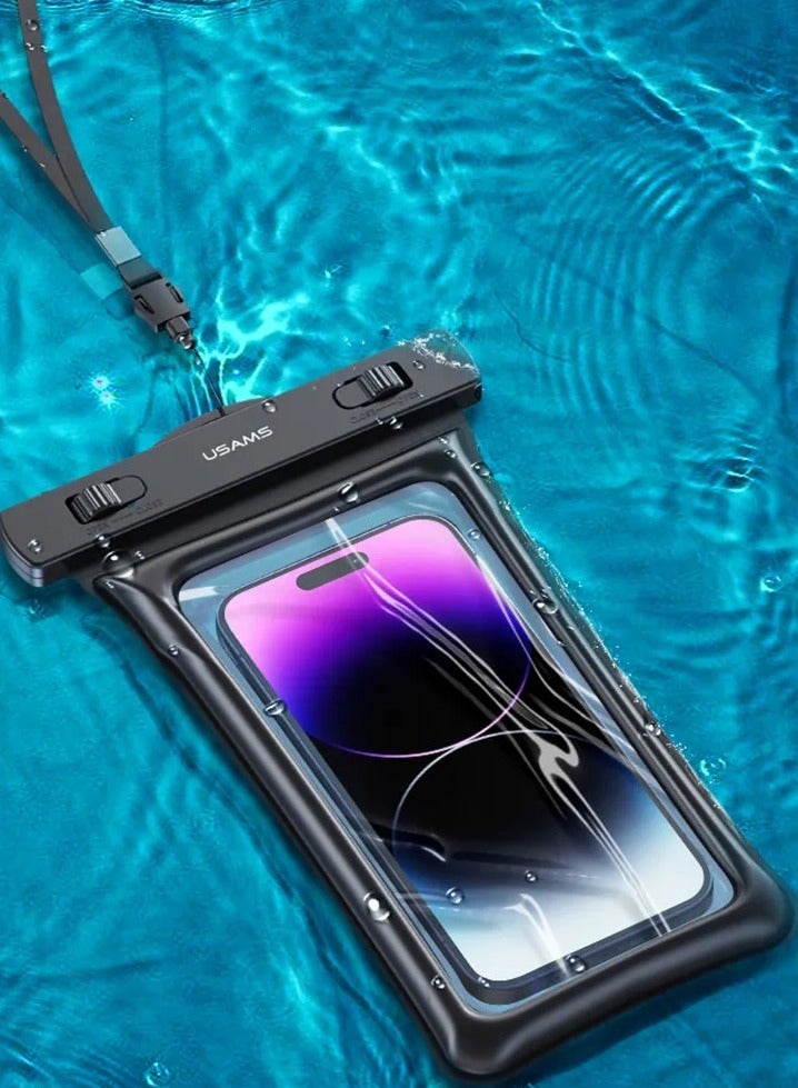 Usams Mobile Waterproof Case, Touchscreen Functionality, Waterproof Pouch, Cellphone Dry Bag, Waterproof Cell Phone Case, Drift Diving Swimming Waterproof Bag, for all Smart Cellphones upto 7”  - Image 4