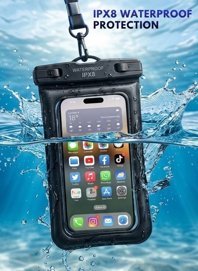 Usams Mobile Waterproof Case, Touchscreen Functionality, Waterproof Pouch, Cellphone Dry Bag, Waterproof Cell Phone Case, Drift Diving Swimming Waterproof pouches, for all Smart Cellphones upto 7 - Image 1
