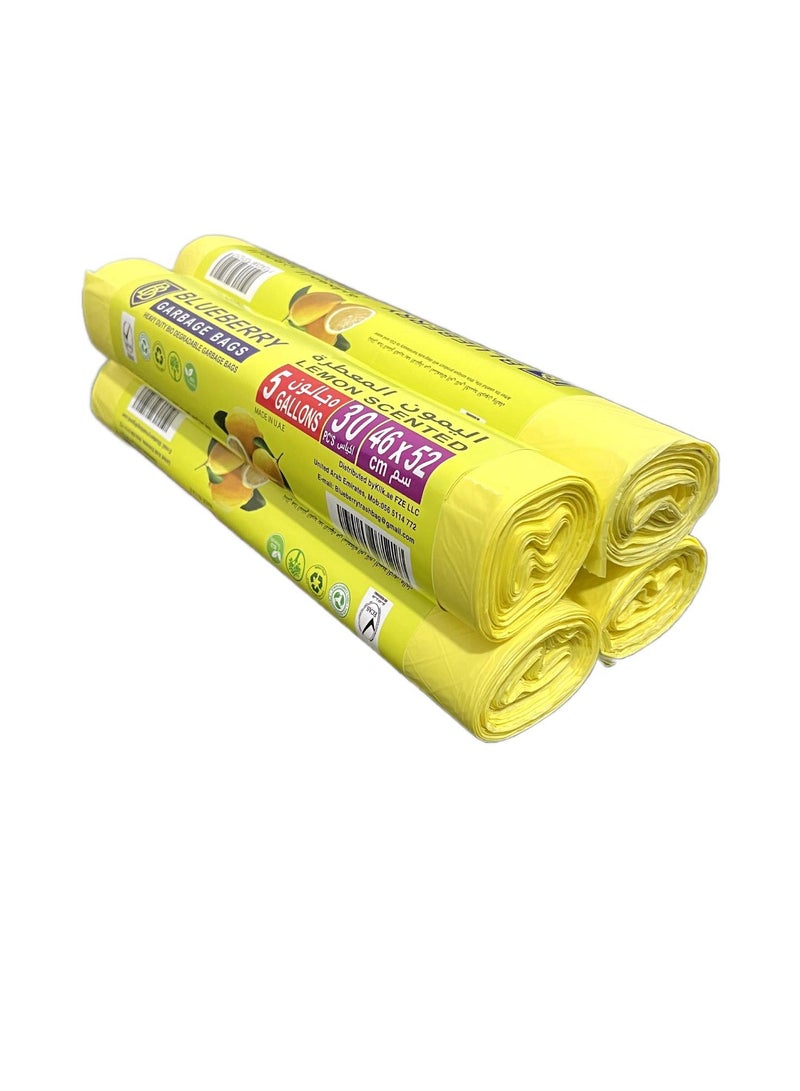 Blueberry 4 Roll Of Garbage Bag (Size 46x52cm, 5 Gallons, 30pcs Per Roll) For Home, Office, Bathroom - Image 3