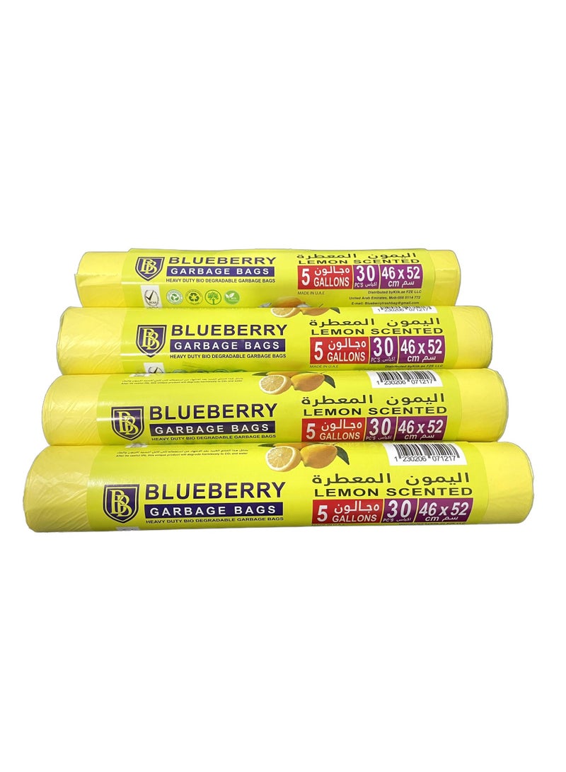 Blueberry 4 Roll Of Garbage Bag (Size 46x52cm, 5 Gallons, 30pcs Per Roll) For Home, Office, Bathroom - Image 2