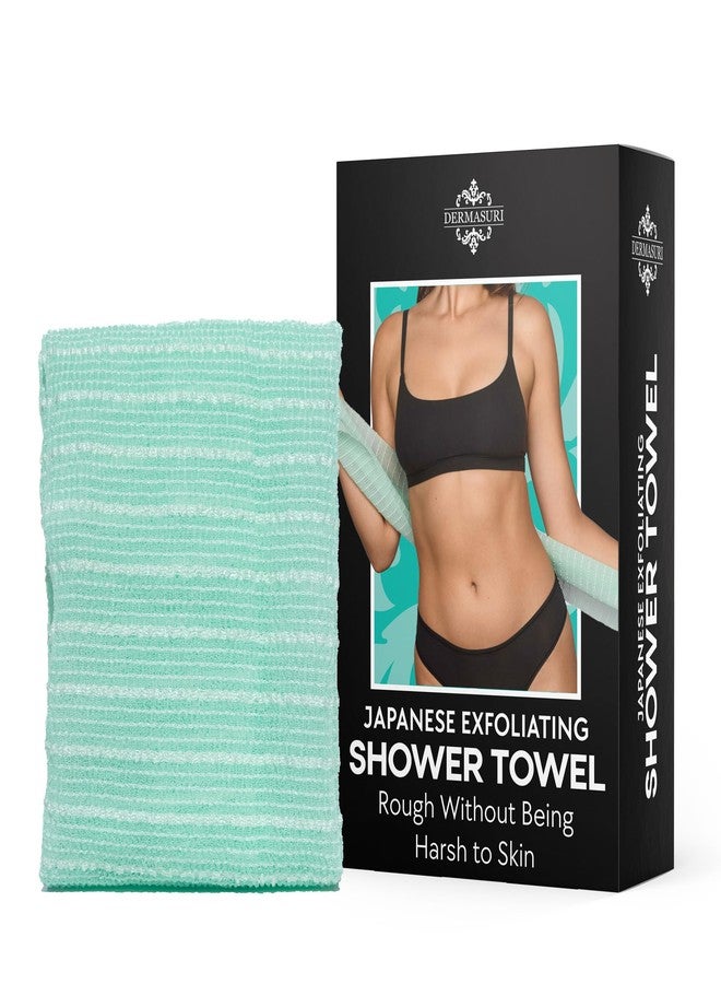 Dermasuri - Japanese Exfoliating Washcloth - Exfoliating Body Scrubber and Back Scrub, Exfoliating Shower Towel, Loofah Exfoliation, Removes Dry & Dead Skin, Wash Cloths for Showering - Image 1