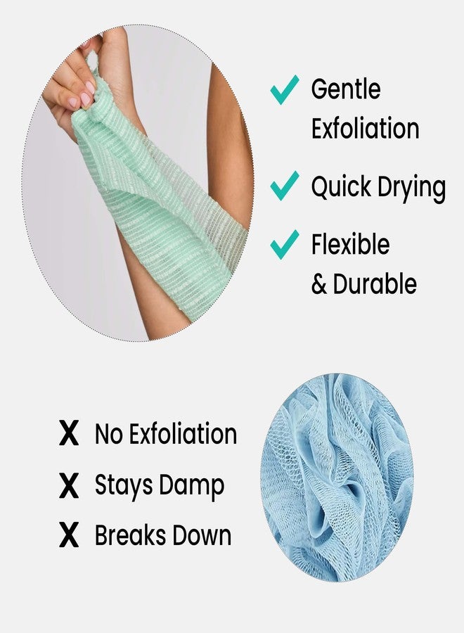 Dermasuri - Japanese Exfoliating Washcloth - Exfoliating Body Scrubber and Back Scrub, Exfoliating Shower Towel, Loofah Exfoliation, Removes Dry & Dead Skin, Wash Cloths for Showering - Image 3