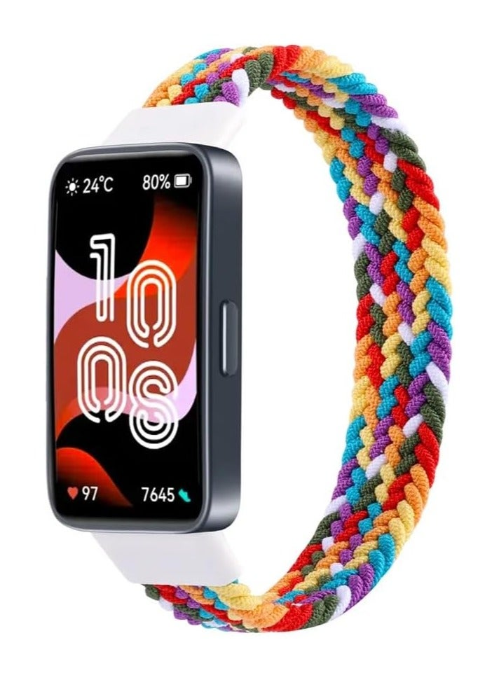 Braided Strap Compatible with for Huawei Band 9/8 Replacement Belt Watchband, Woven Nylon Elastic Huawei Band 8/9 Large Size (Colors) 