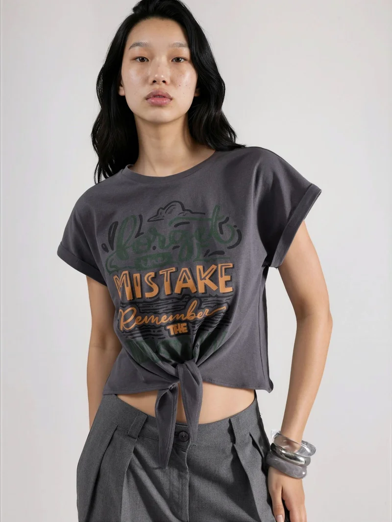 HICCUP Printed Crop T-Shirt