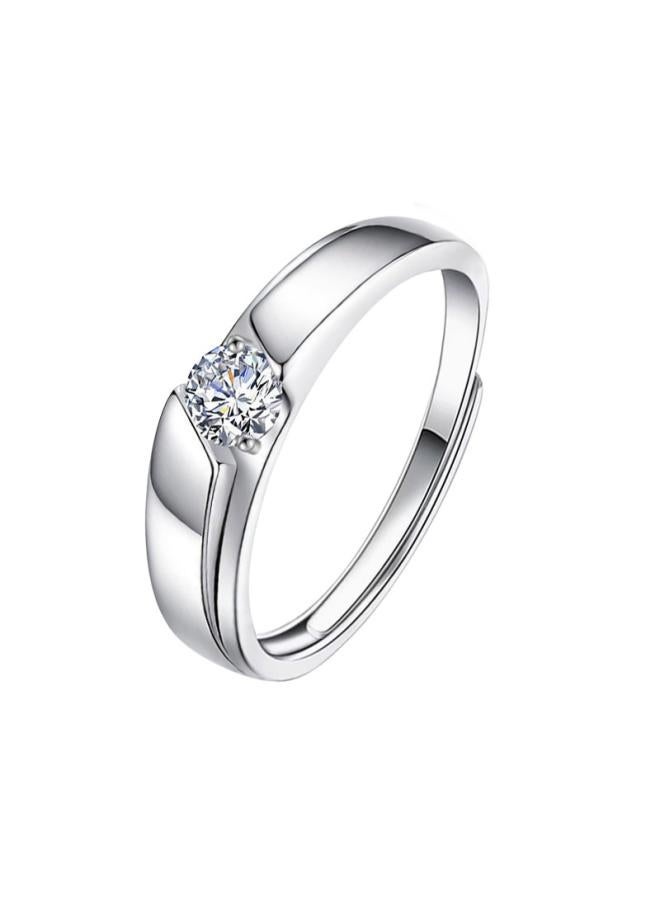 Mosan Couple's Ring 925 Sterling Silver Jewelry Wedding Ring Simulation Wedding Ring Women's D-color Niche Light Luxury Gift