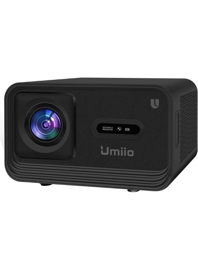 Umiio 4K WiFi6 Bluetooth Projector Home Theater Video Projector, Focus By Remote Control, Keystone Smart Projector Compatible with Android, iOS,PC,1200ANSI, 50"-150" Screen Projection (Black) - Image 1