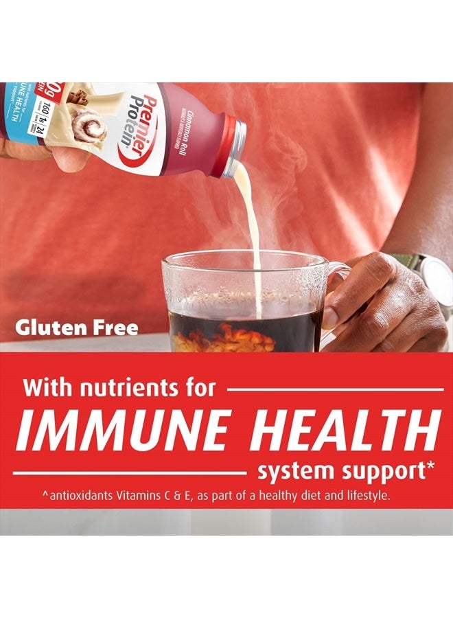 Premier Protein Shake, 30g Protein, 1g Sugar,24 Vitamins&Minerals Nutrients to Support Immune Health, Cinnamon Roll,11.5 fl oz - Pack of 12 - Image 3
