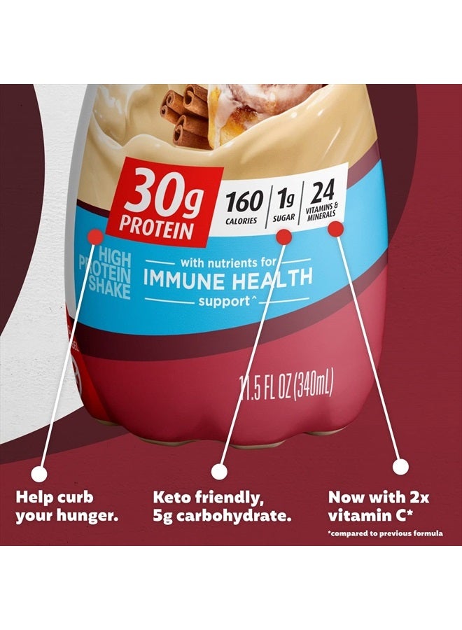 Premier Protein Shake, 30g Protein, 1g Sugar,24 Vitamins&Minerals Nutrients to Support Immune Health, Cinnamon Roll,11.5 fl oz - Pack of 12 - Image 4