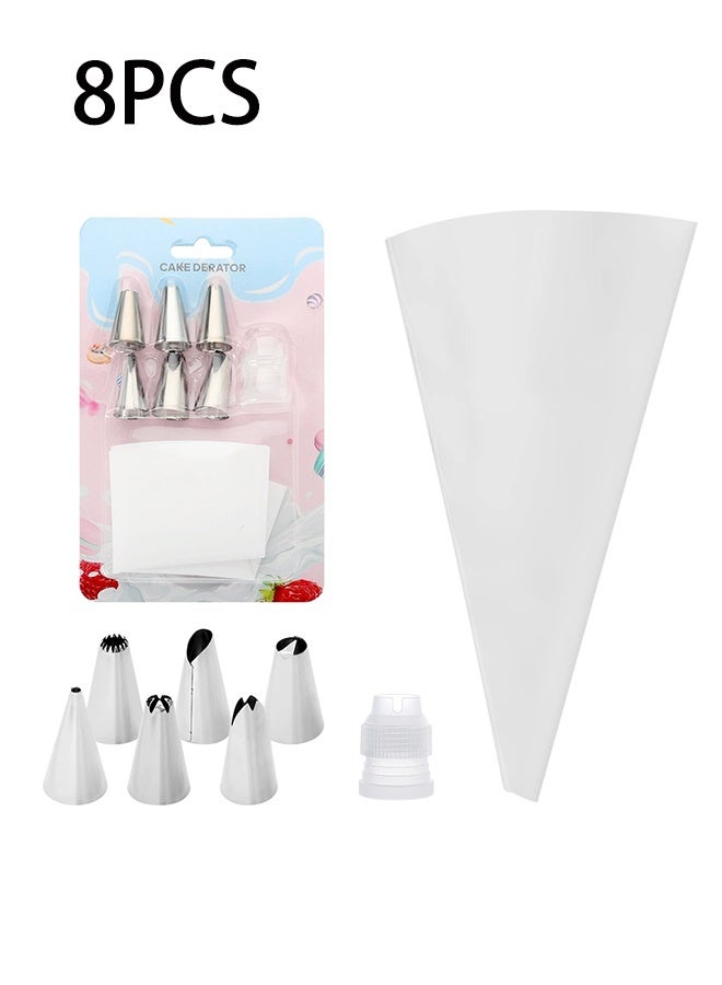 8 قطع الجليد الأنابيب نصائح كعكة أدوات تزيين كريم كيس المعجنات فوهات محول الحلويات الحلوى الخبز - Image 1