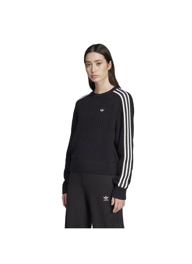اديداس adidas KNITTED CREW Black Originals Women SWEATSHIRTS