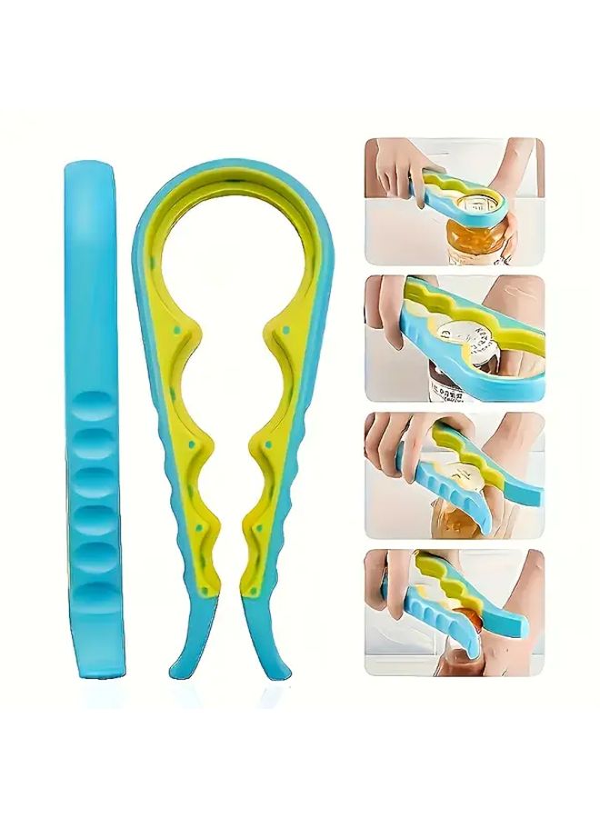 1pc Red 4 In 1 Ergonomic Can Opener for Weak Hands Elderly And Arthritis Sufferers Multi Function Kitchen Accessory With Easy Grip Handle Durable Plastic Design For Home Use Senior Kitchen Aid User Friendly Easy Clean Material - Image 5