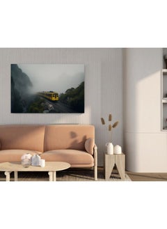 Home Gallery Steam Yellow Train On Tracks Printed canvas wall art  - Image 4