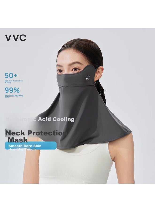 Vvc Sunscreen Face Mask Ice Silk Neck Protection Mask For Women Summer Uv Protection Breathable Outdoor Sunshade Starry Gray - Image 1